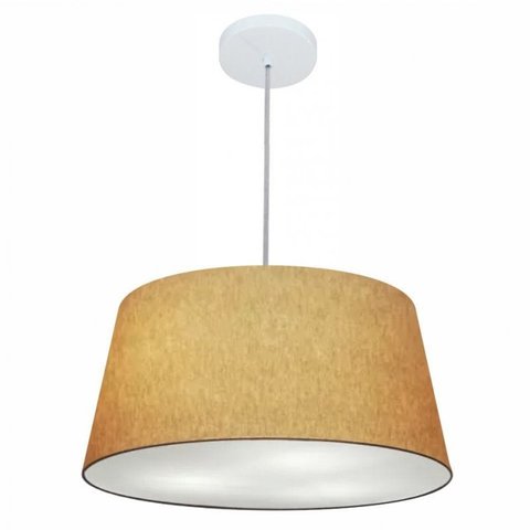 Lustre Pendente Cone Md-4050 Cupula Tecido 21/50x40cm Palha
