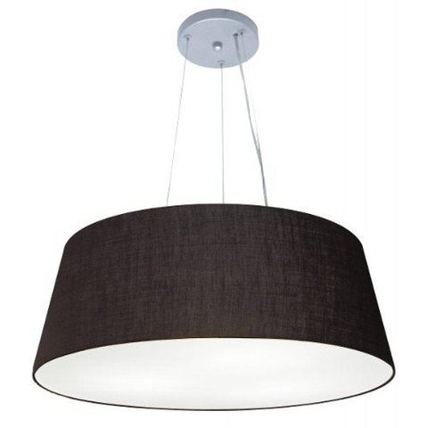 Lustre Pendente Cone Md-4072 Cupula Tecido 30/80x65cm Preto