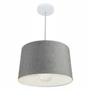Ver imagem 1 de Lustre Pendente Cone Md-4241 Cupula Tecido 30/45x40cm Rustico Cinza