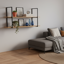 Ver imagem 4 de Prateleira Industrial Suporte Retangular Aba Meio 30x100cm