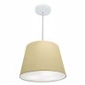 Lustre Pendente Cone Md-4155 Cupula Tecido 30/40x30cm Algodao Cru - 1
