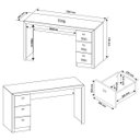 Ver imagem 7 de Mesa para Escritório Reversível 136 Cm 3 Gavetas Nogal