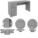 Ver imagem 6 de Mesa para Escritório Reversível 136 Cm 3 Gavetas Nogal