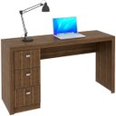 Ver imagem 1 de Mesa para Escritório Reversível 136 Cm 3 Gavetas Nogal