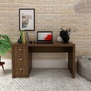 Ver imagem 2 de Mesa para Escritório Reversível 136 Cm 3 Gavetas Nogal