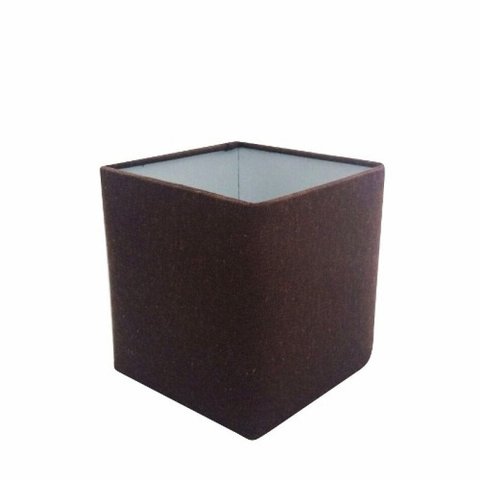Cupula em Tecido Quadrada Abajur Luminária CP-4224 16/16x16cm Cafe