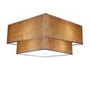 Ver imagem 2 de Plafon Quadrado Md-3022 Cupula Tecido Dupla 25/50x35cm Palha / Palha