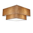 Ver imagem 1 de Plafon Quadrado Md-3022 Cupula Tecido Dupla 25/50x35cm Palha / Palha