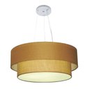 Ver imagem 1 de Lustre Pendente Duplo Cilindrico Md-4082 Cupula Tecido 25/60x50cm Palha / Palha