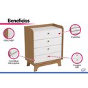 Ver imagem 5 de Cômoda Casal T403 4 Gavetas Canela/Branco Kappesberg
