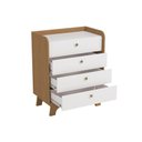 Ver imagem 4 de Cômoda Casal T403 4 Gavetas Canela/Branco Kappesberg