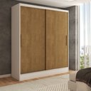 Ver imagem 1 de Guarda-roupa Solteiro Swift 2 Portas 2 Gavetas Branco/cinamomo - Panorama Móveis