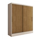 Ver imagem 3 de Guarda-roupa Solteiro Swift 2 Portas 2 Gavetas Branco/cinamomo - Panorama Móveis