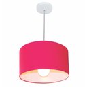 Ver imagem 1 de Kit/6 Lustre Pendente Cilindrico Md-4031 Cupula Tecido 40x21cm Rosa Pink
