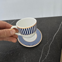 Ver imagem 3 de Conjunto Xícaras Café 80ml - Branco Arte Azul 80ml.