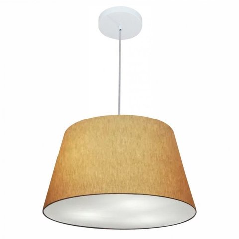 Lustre Pendente Cone Md-4021 Cupula Tecido 21/40x30cm Palha