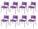 Ver imagem 2 de Cadeira Iso Base Cinza Escola, Escritório Violeta Kit 8 Un