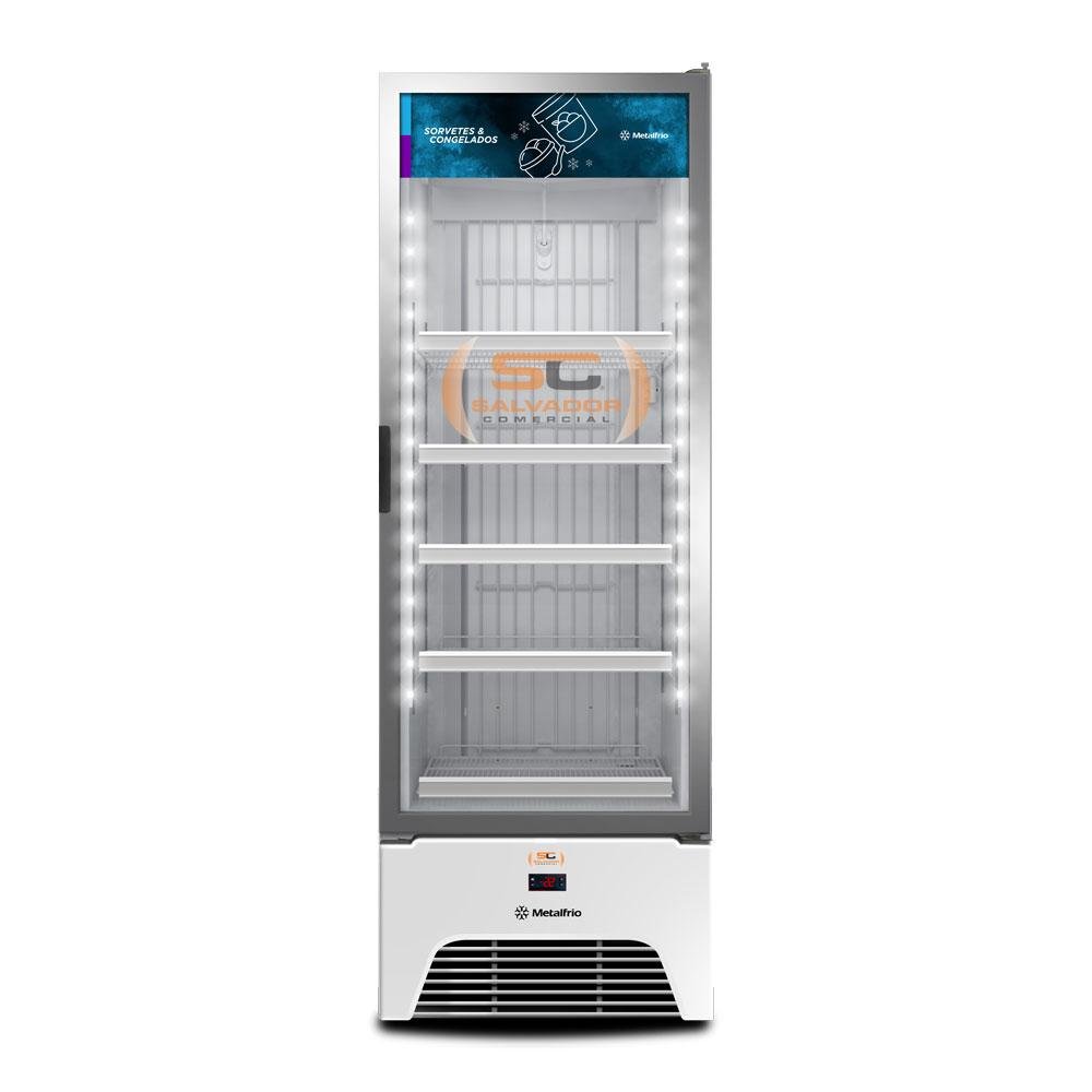 Freezer Vertical Porta de Vidro Sorvetes e Congelados 497L VF50AH Optima Branca 220v - Metalfrio - 9