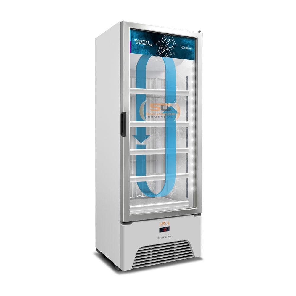 Freezer Vertical Porta de Vidro Sorvetes e Congelados 497L VF50AH Optima Branca 220v - Metalfrio - 2