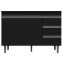 Ver imagem 1 de Balcão Gabinete De Pia 100cm Sem Tampo 2 Portas Preto