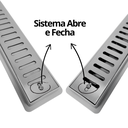 Ver imagem 5 de Ralo Linear 5x70 Inox Escamoteavel Coletor Raso 3cm Banheiro Cinza