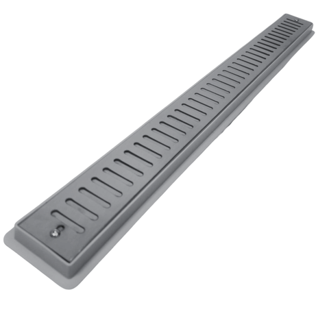 Ralo Linear 5x70 Inox Escamoteavel Coletor Raso 3cm Banheiro Cinza