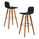 Ver imagem 4 de Kit Banquetas Altas Modernas Línea Unidecor Champanhe Preto