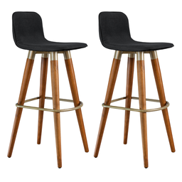 Kit Banquetas Altas Modernas Línea Unidecor Champanhe Preto - 5
