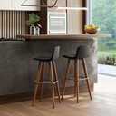 Ver imagem 3 de Kit Banquetas Altas Modernas Línea Unidecor Champanhe Preto