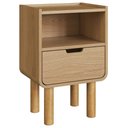 Ver imagem 5 de Mesa de Cabeceira Luara Hanover A10 1 Gaveta MDF Moderno Amadeirado Mpozenato