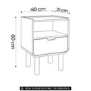 Ver imagem 6 de Mesa de Cabeceira Luara Hanover A10 1 Gaveta MDF Moderno Amadeirado Mpozenato