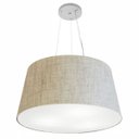 Ver imagem 1 de Lustre Pendente Cone Md-4063 Cupula Tecido 30/60x50cm Rustico Bege