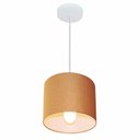 Ver imagem 1 de Lustre Pendente Cilindrico Md-4046 Cupula Tecido 18x18cm Palha