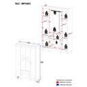 Ver imagem 4 de Guarda-roupa Infantil 122cm com Vidro 4 Portas e 2 Gavetas Bombom Multimóveis Mp4463 Madeirado