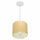 Ver imagem 1 de Lustre Pendente Cilindrico Md-4046 Cupula Tecido 18x18cm Algodao Cru