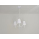 Ver imagem 1 de Lustre Pendente 3 Braços Md-5000-Branco Cupula Tecido 14/14x8cm Branco