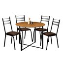Ver imagem 1 de Mesa de Jantar Renata 100 Cm Tampo Redondo Preto Ype com 4 Cadeiras 061 Preto Madeira Imbuia -