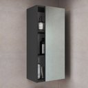 Ver imagem 1 de Armário Organizador com 2 Prateleiras e Porta com Espelho Preto/Grafite