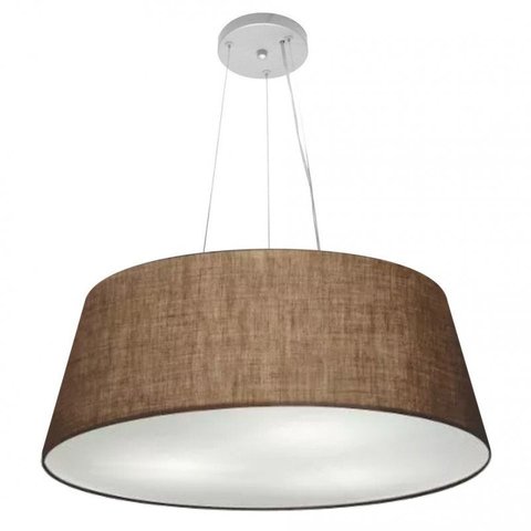 Lustre Pendente Cone Md-4072 Cupula Tecido 30/80x65cm Cafe