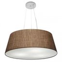 Ver imagem 1 de Lustre Pendente Cone Md-4072 Cupula Tecido 30/80x65cm Cafe