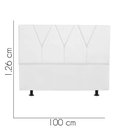 Ver imagem 3 de Cabeceira Estofada Cama Box Solteiro Jade 100cm Courino:branco