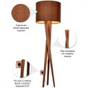 Ver imagem 5 de Luminária de Chão Paris com Pés de Madeira e Tecido Sapucaia Marrom 158cm