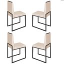 Ver imagem 1 de Conjunto Quatro Cadeiras Sala Jantar Barcelona Base Preta:bege