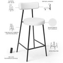 Ver imagem 4 de Kit 05 Banquetas Baixas para Cozinha Sala de Jantar Bar Bancada Milão L02 Facto Branco - lyam decor
