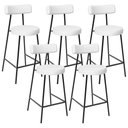 Ver imagem 1 de Kit 05 Banquetas Baixas para Cozinha Sala de Jantar Bar Bancada Milão L02 Facto Branco - lyam decor