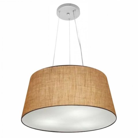Lustre Pendente Cone Md-4048 Cupula Tecido 21/50x40cm Palha
