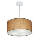 Ver imagem 1 de Lustre Pendente Cilindrico Md-4049 Cupula Tecido 50x21cm Palha
