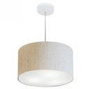 Ver imagem 1 de Lustre Pendente Cilindrico Md-4099 Cupula Tecido 40x25cm Linho Bege