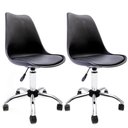 Ver imagem 1 de Conjunto 2 Cadeiras Saarinen Preto Office Cromada