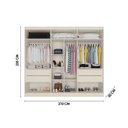 Ver imagem 2 de Guarda Roupa Casal 6 Portas (4 Ripadas) e 4 Gavetas Oxford Off White - Europa